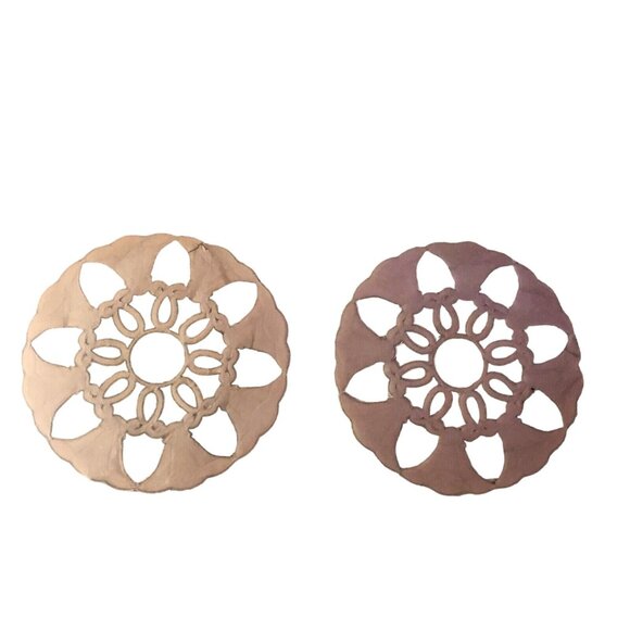 Vintage Plastic Trivets Used Set of 2 Brown - Picture 5 of 13